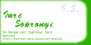 imre sopronyi business card